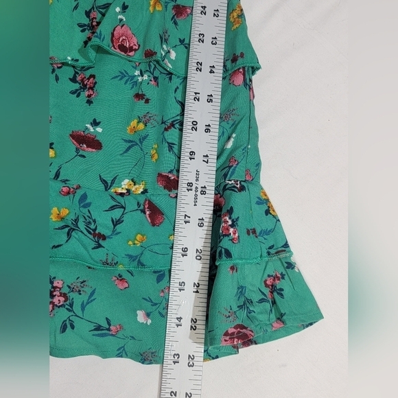 Lottie & Holly B.O.G Collective Green Floral Ruffle Dress Women's Size Large NWT - Picture 8 of 9
